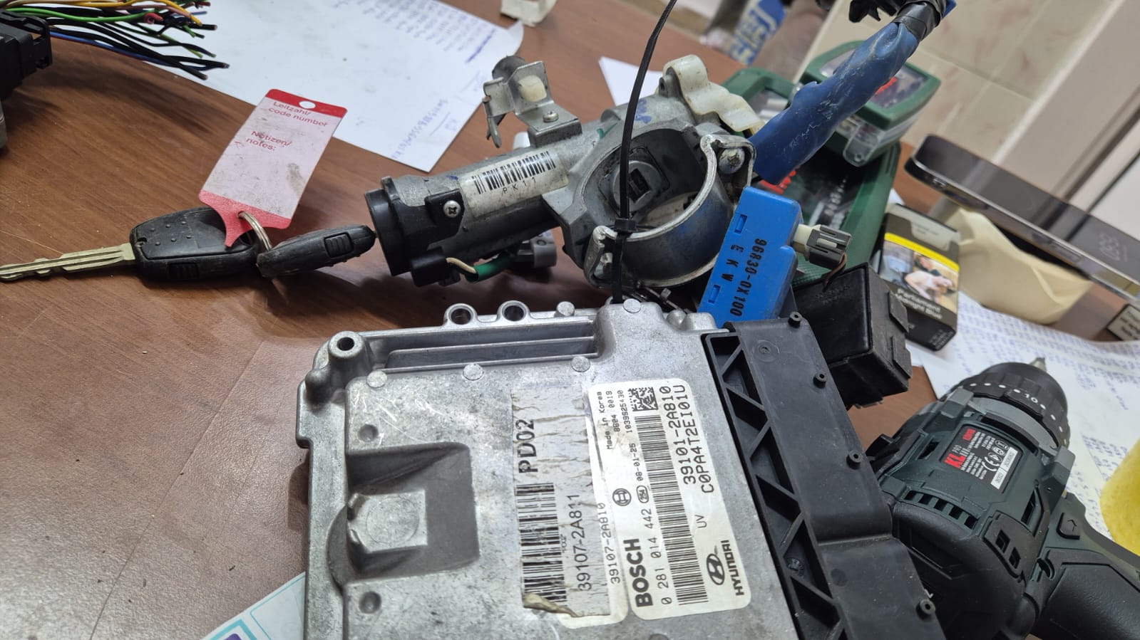 Hyundai I10 1.1CRDI MOTOR BEYNİ 39101-2A810 0281014442 EDC16C39-5.41  İMMO BEYNİ KONTAK ANAHTAR SET